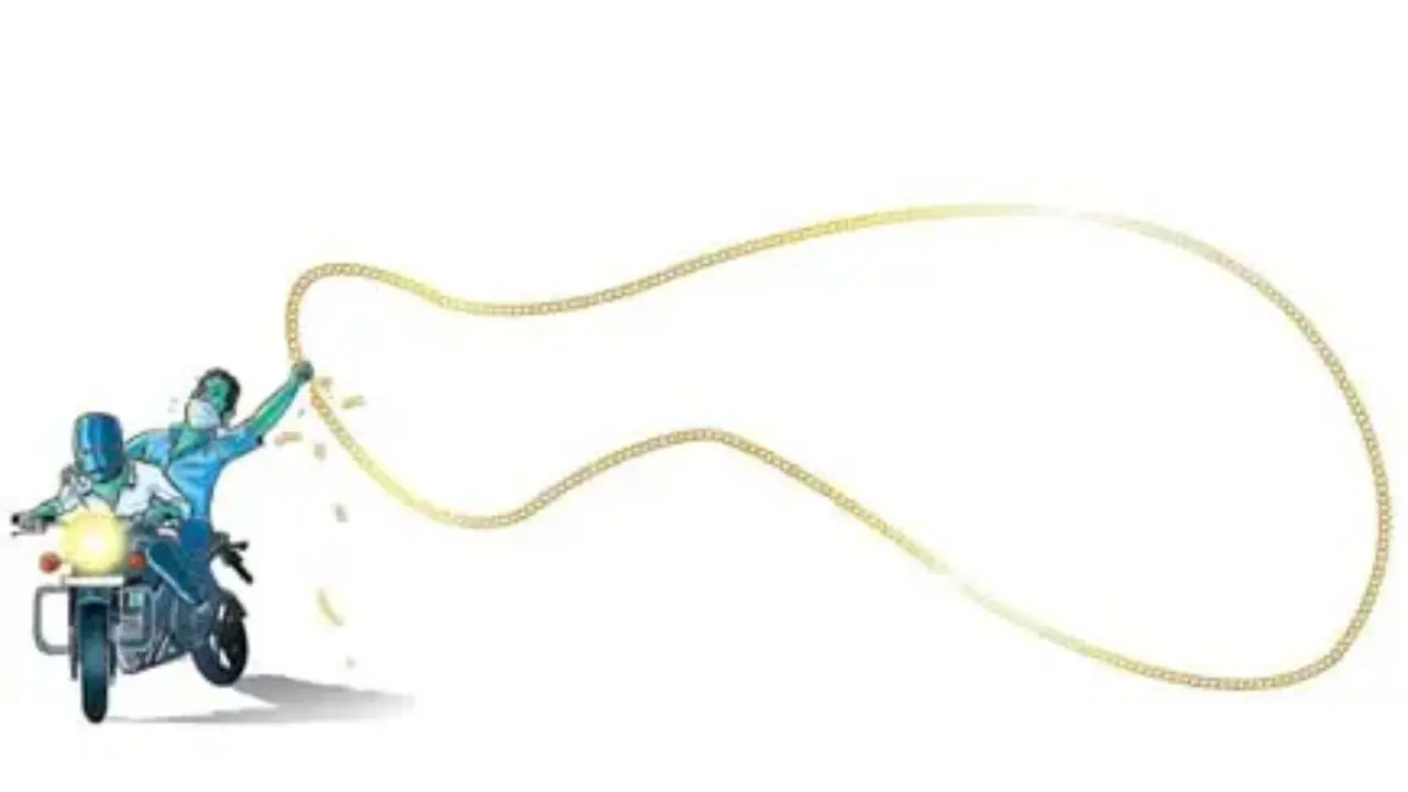 Motorcycle-borne gang used knife to rob women of gold chains in Navi Mumbai. FILE Illustration/Uday Mohite